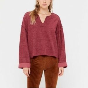 Urban Outfitters Maroon/Dark Orange V neck Sweater